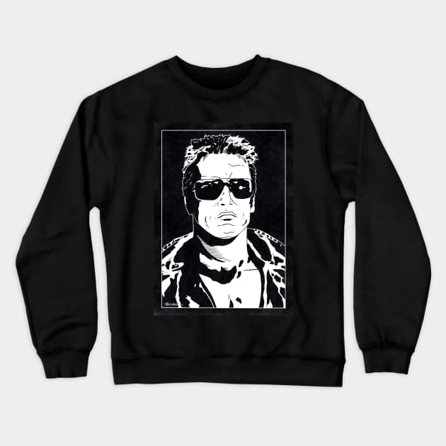 THE TERMINATOR (Black and White) Crewneck Sweatshirt by Famous Weirdos